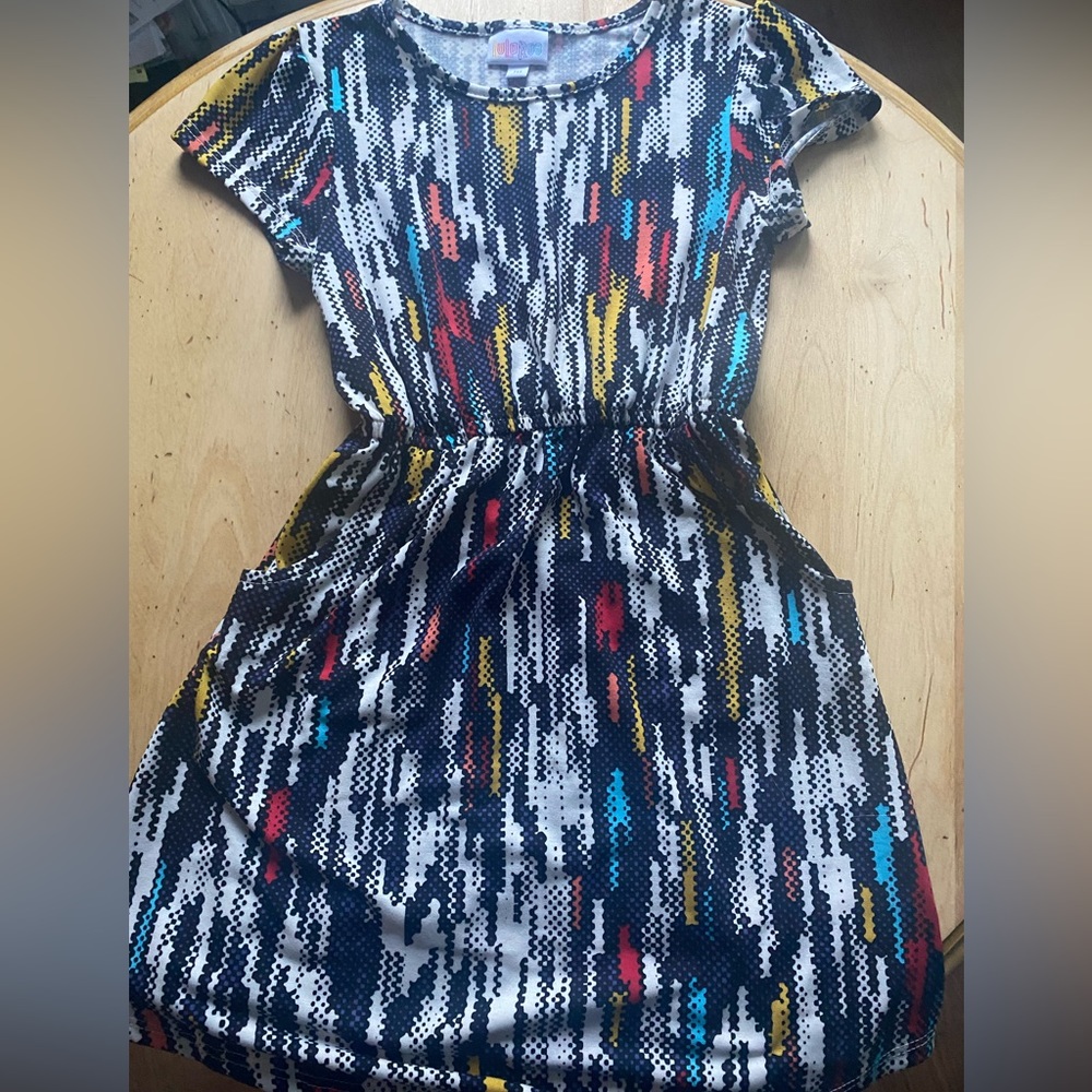 LulaRoe Kids Size 10 Short Sleeve Dress; Brand New; Multicolor Design